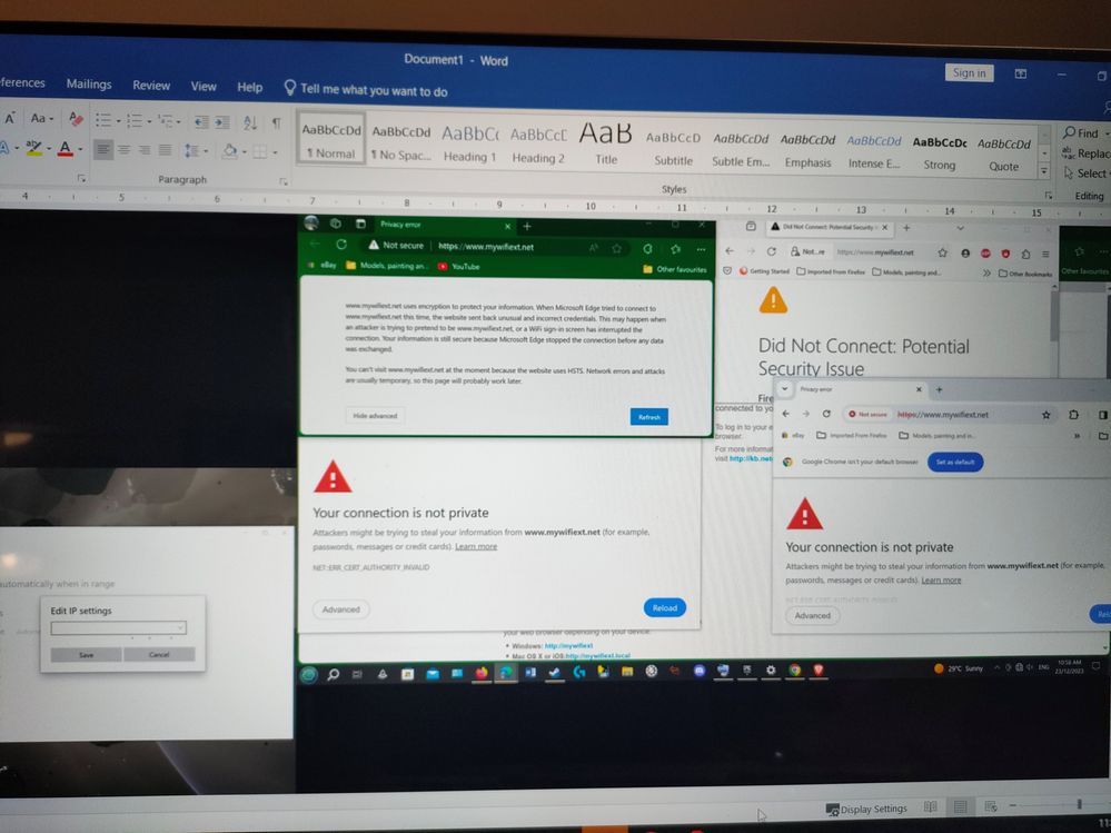 4 Web browsers saying the same thing