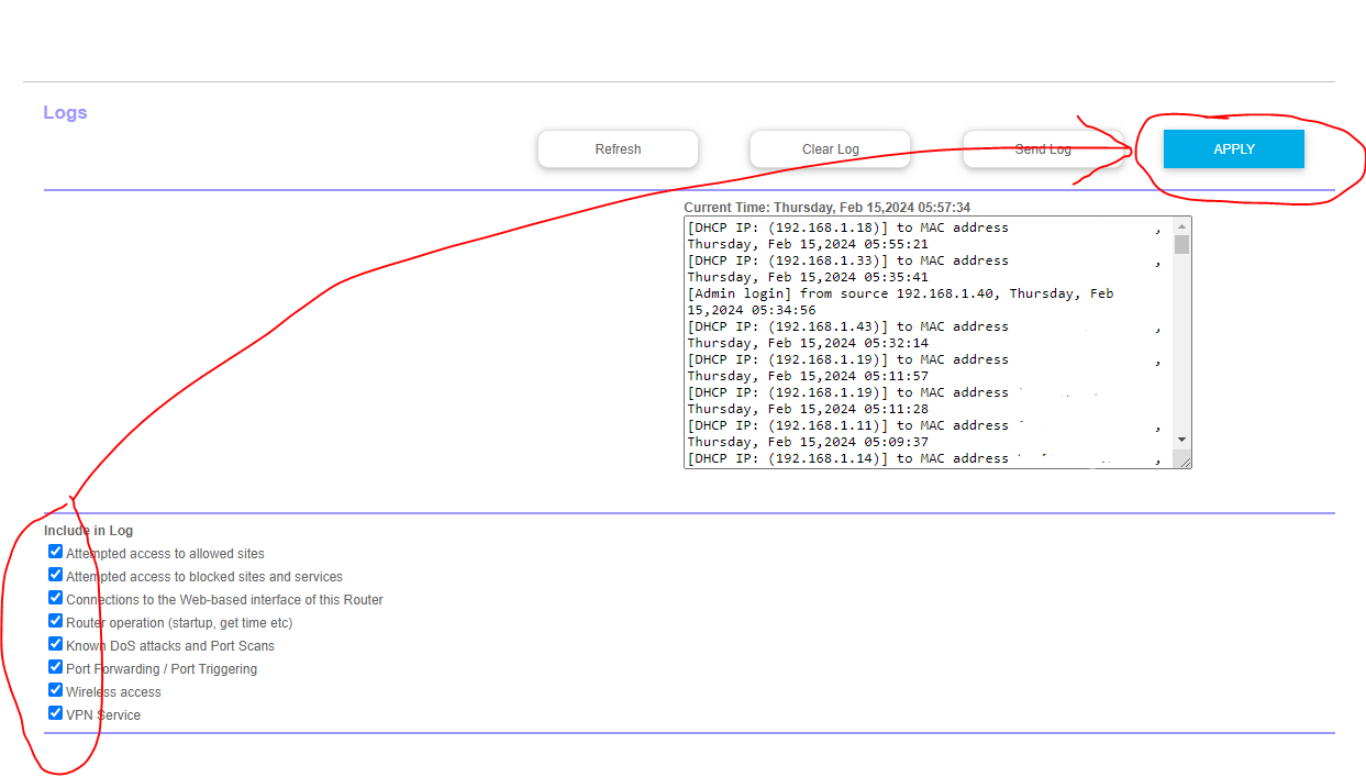 Orbi RBRE960 500 Internal Server Error when Applying Changes to Logging ...
