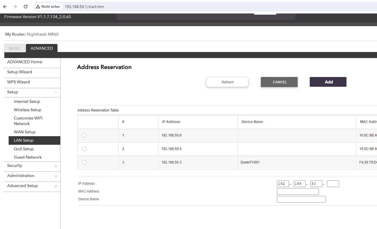 MR60 DHCP IP-MAC Address Reservation | NETGEAR Communities