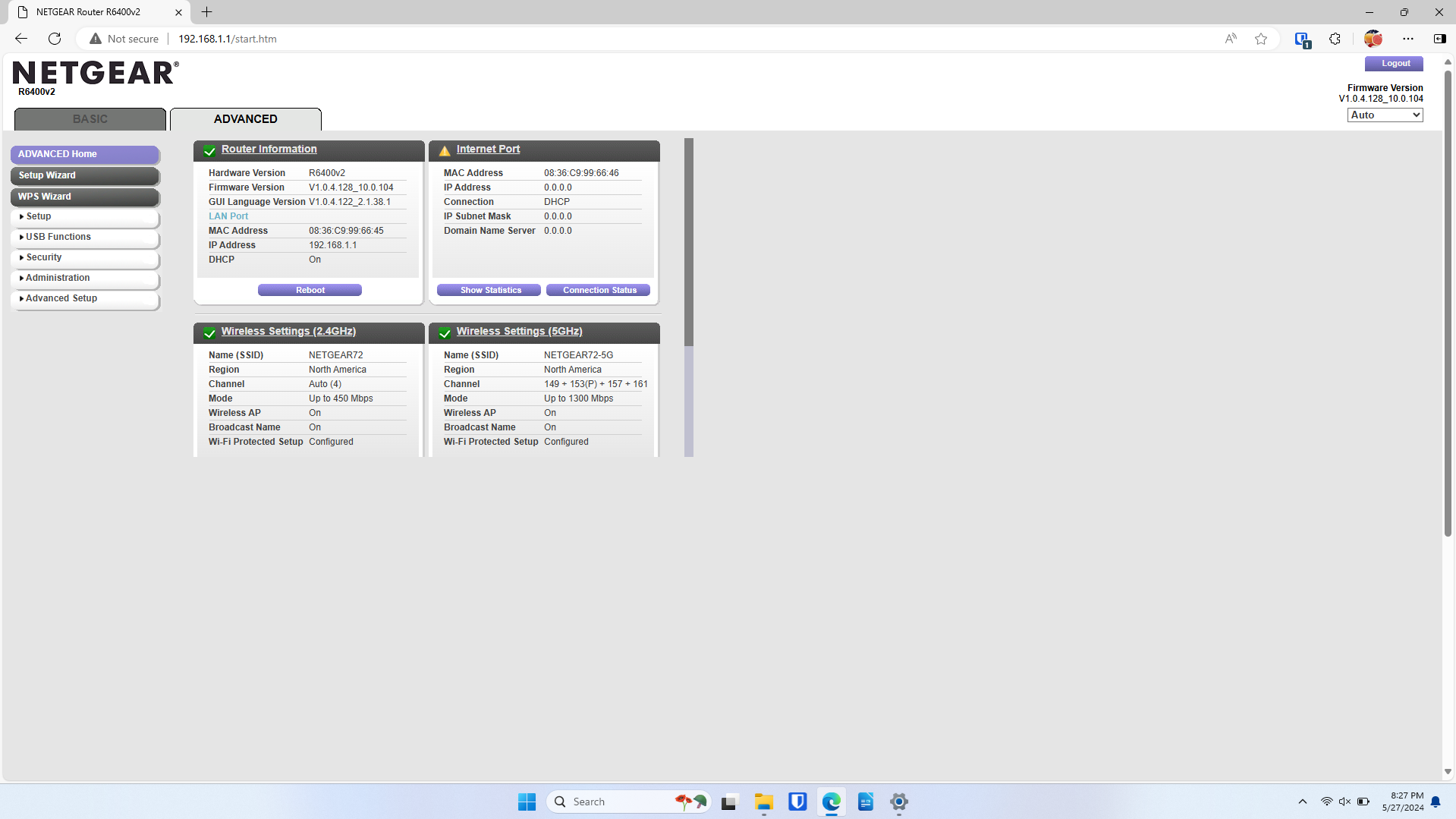 AC1750 R6400v2 No Longer Connecting to Internet After Update | NETGEAR ...