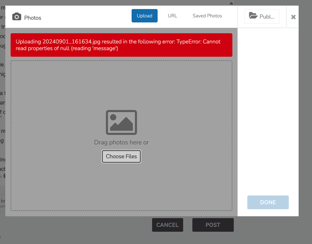 Great Example of an error I get on wifi uploading