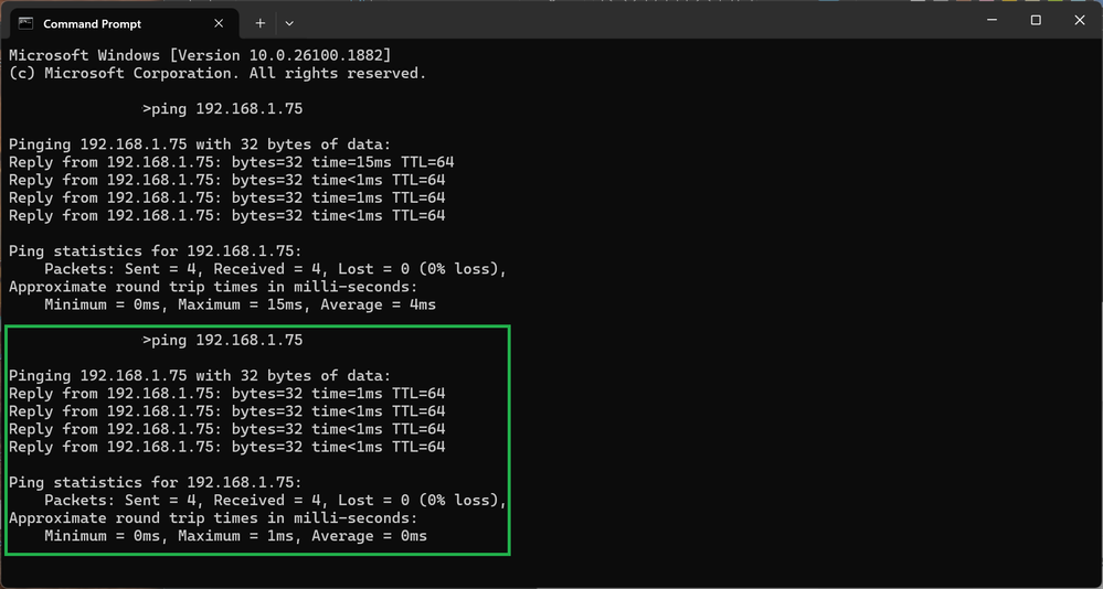 PCPingResultsBehindLANSwitchHP_APMode.png